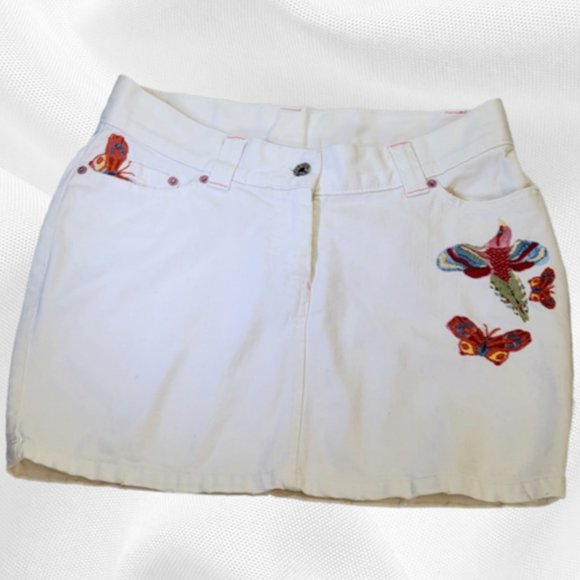 Marks & Spencer Embroidered Butterflies and Bird Skirt - Size: UK 10 - Picture 2 of 12